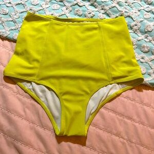 KORTNI JEANE High Waisted Swim Bottoms “Lemon” - Sz S